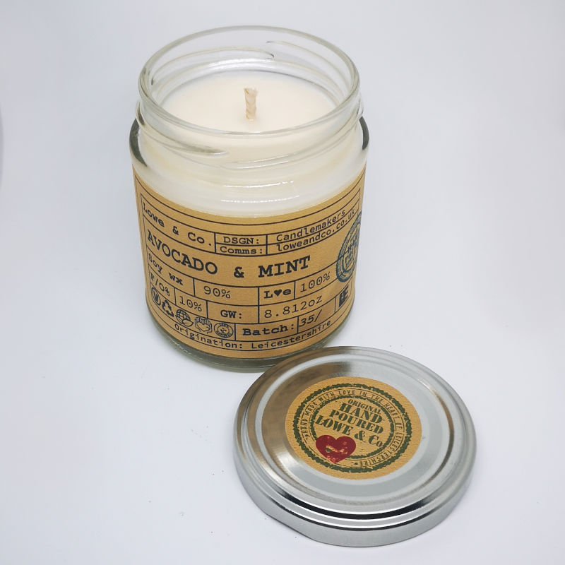 Avocado & Mint Jar Candle - Lowe & Co. - 100% Natural Soy Wax