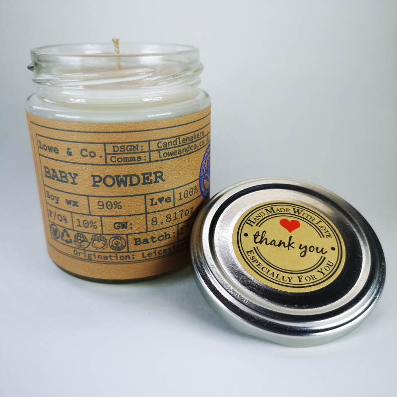 Baby Powder Jar Candle - Lowe & Co. - 100% Soy Wax