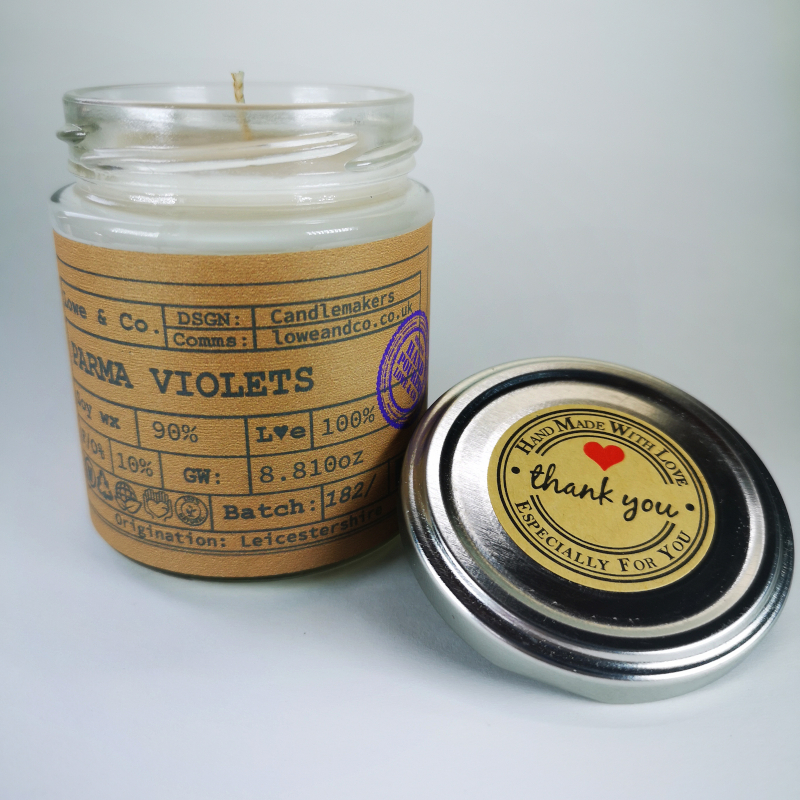 Parma Violets Jar Candle - Lowe & Co. - 100% Natural Soy Wax