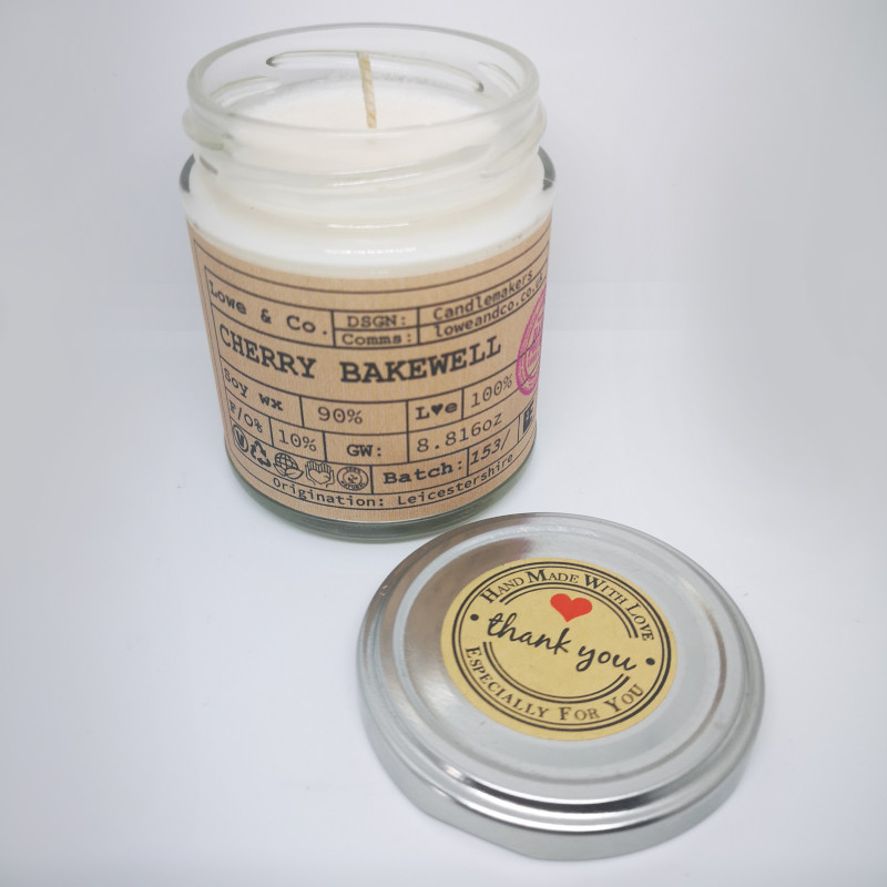 Cherry Bakewell- Jar Candle - Lowe & Co. - 100% Natural Soy Wax